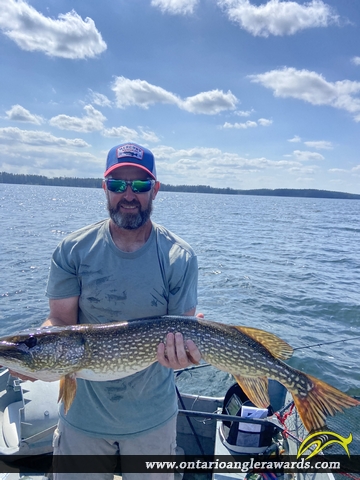 36" Northern Pike caught on Wawang Lake