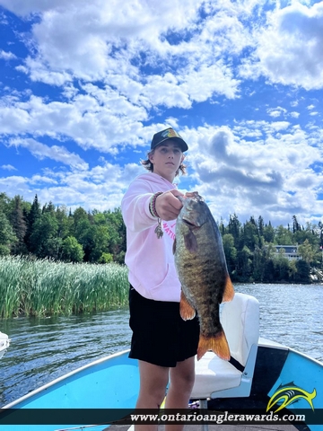 18" Smallmouth Bass caught on Lake of the Woods 