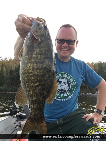 17.25" Smallmouth Bass caught on Pistol Lake 